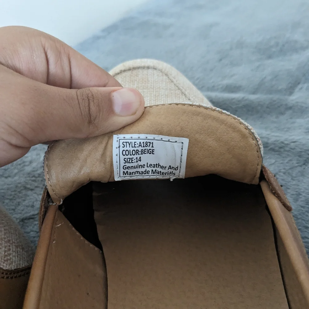 La Duca Beige Linen-Style Bit Loafers for Men